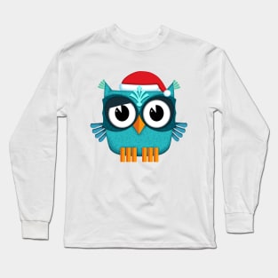 Owl Santa Claus light blue Long Sleeve T-Shirt